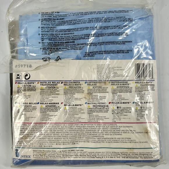 2002 VTG Intex Mat Inflatable Relax Lounge Pool Beach River 72 x 27 The Wet Set - Picture 2 of 3